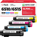 6510 6515 Toner Cartridge 4Pack - High Yield Replacement Kit