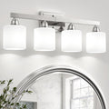 VOLISUN Brushed Nickel 4-Light Bathroom Vanity Light - Soft Frosted