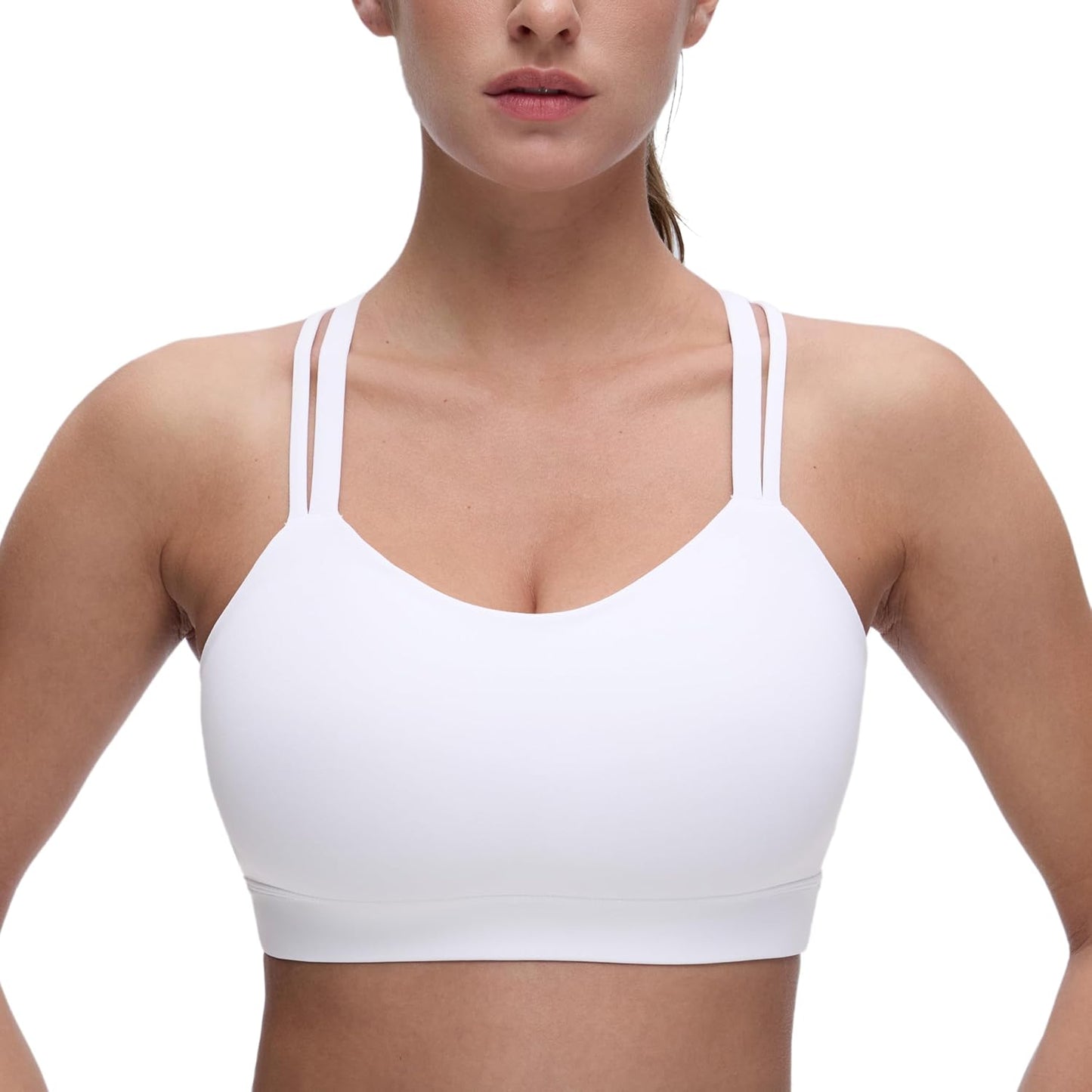 CRZ YOGA Softness Mold Womens Butterluxe U Neck Longline Sports Bra