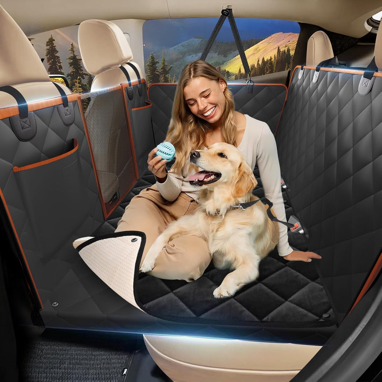 2025 Upgraded Back Seat Extender for Dogs with Soft Blanket