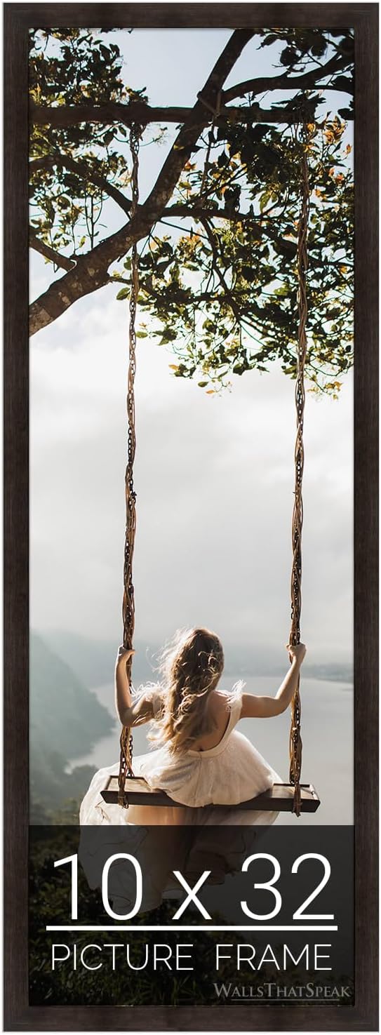 Espresso Brown Picture Frame for 10x32 Inch Artwork and Photos