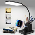 LED Desk Lamp with Wireless Charger and Pen Holder - 3 Modes, 800 lm