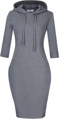 MISSKY Womens Casual Pullover Hoodie Dress - Comfortable Weekend 3/4