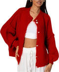 Oversized Womens Cardigan Sweater - Lightweight Button Up Knit