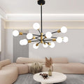 Sputnik Chandeliers Black and Gold Chandelier - Modern 12-Light