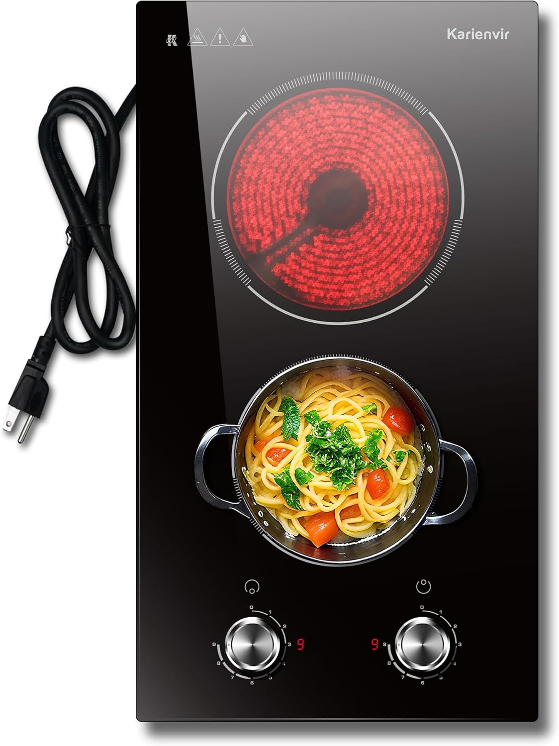 Electric Cooktop 2 Burner - 110V Portable Kitchen Stove
