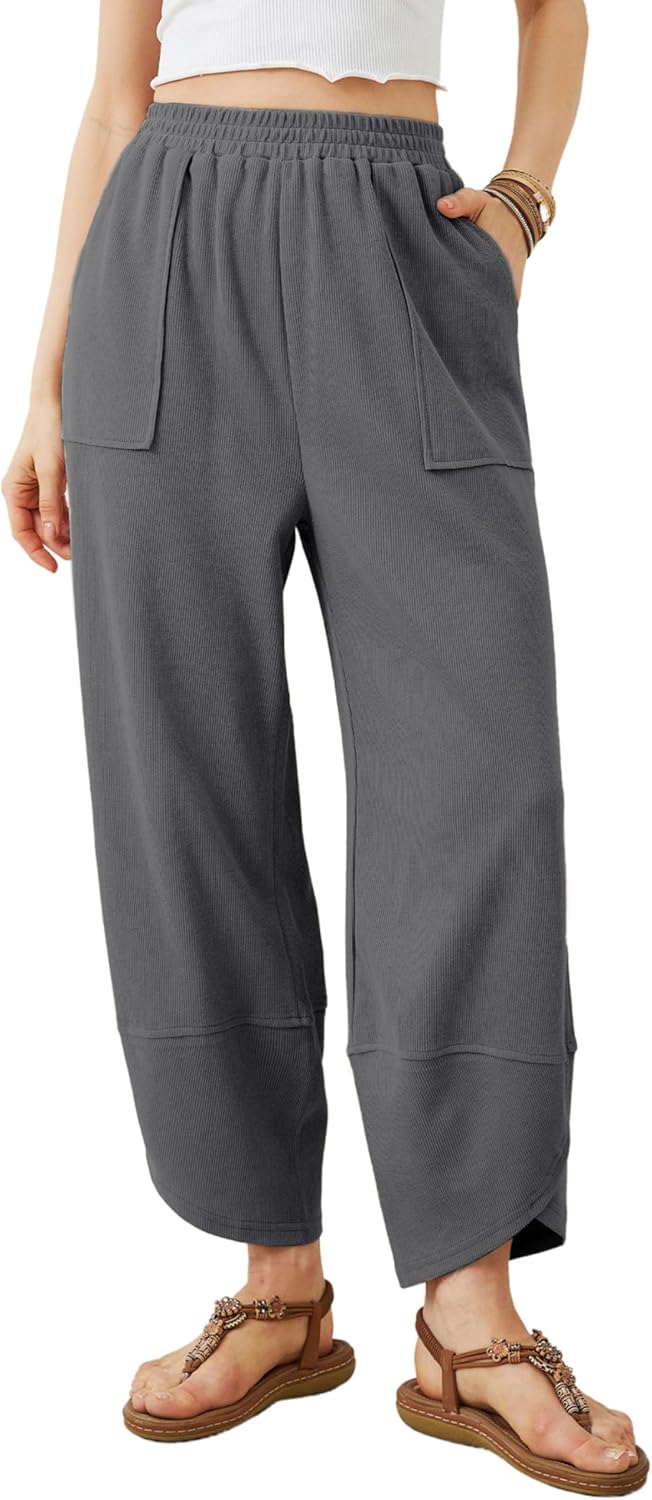 Baggy Wide Leg Pants for Women - Casual Palazzo Harem Style