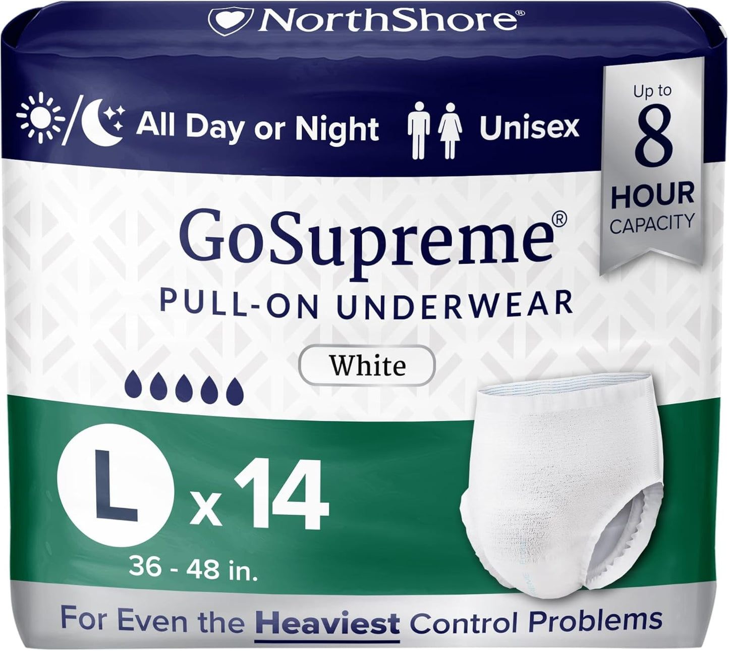 NorthShore GoSupreme Overnight Incontinence Underwear for Comfort
