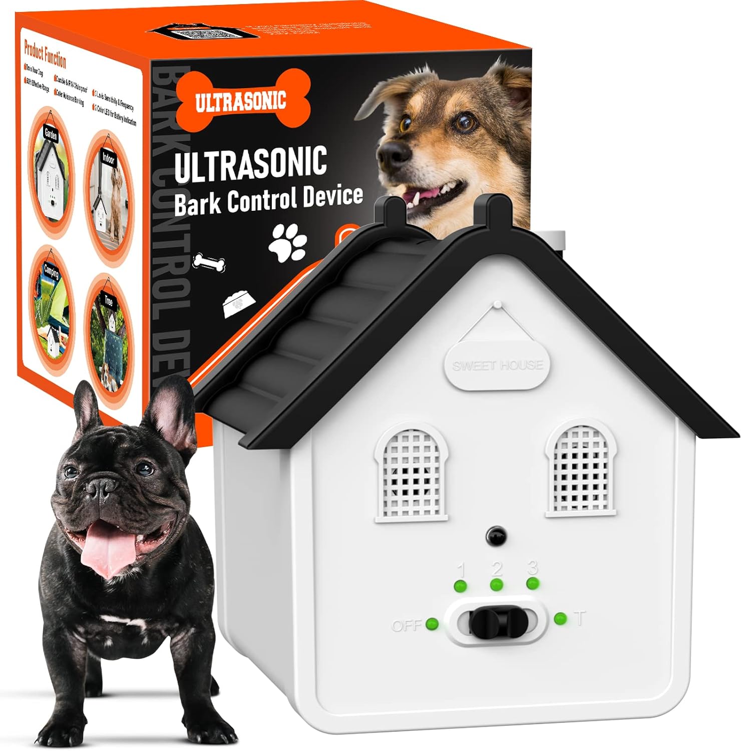 Ultrasonic Anti Barking Device for Dogs with Wide Detection Range