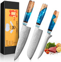 Kuwata Chef Knife Set Damascus - Professional VG-10 Kitchen Set