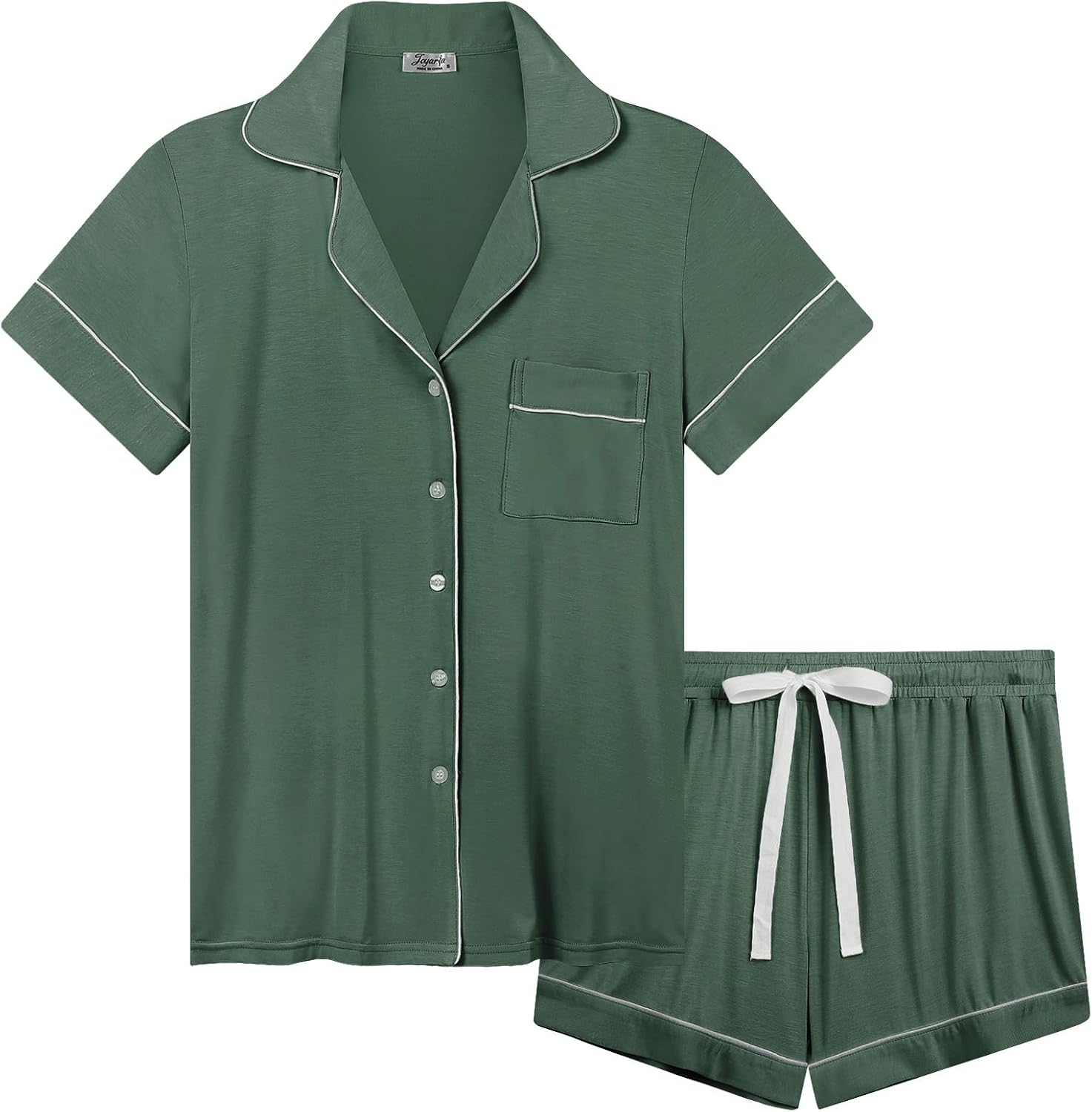 Cherrydew Women Bamboo Viscose Pajama Shorts Set for Summer Comfort