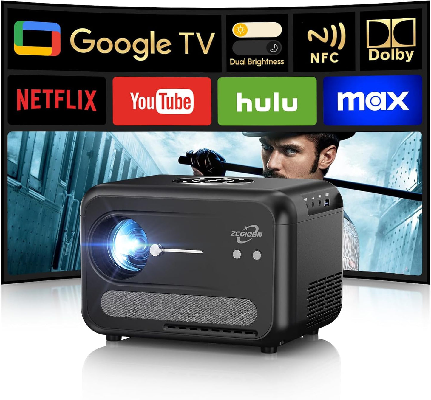 4K Smart Projector: Portable Dolby Audio Brilliance