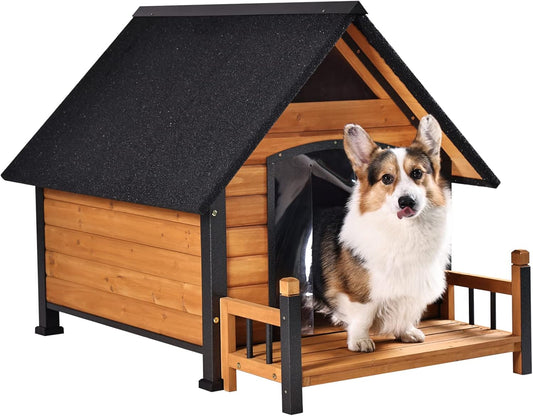 Durable Wooden Dog House with Iron Frame for All Breeds