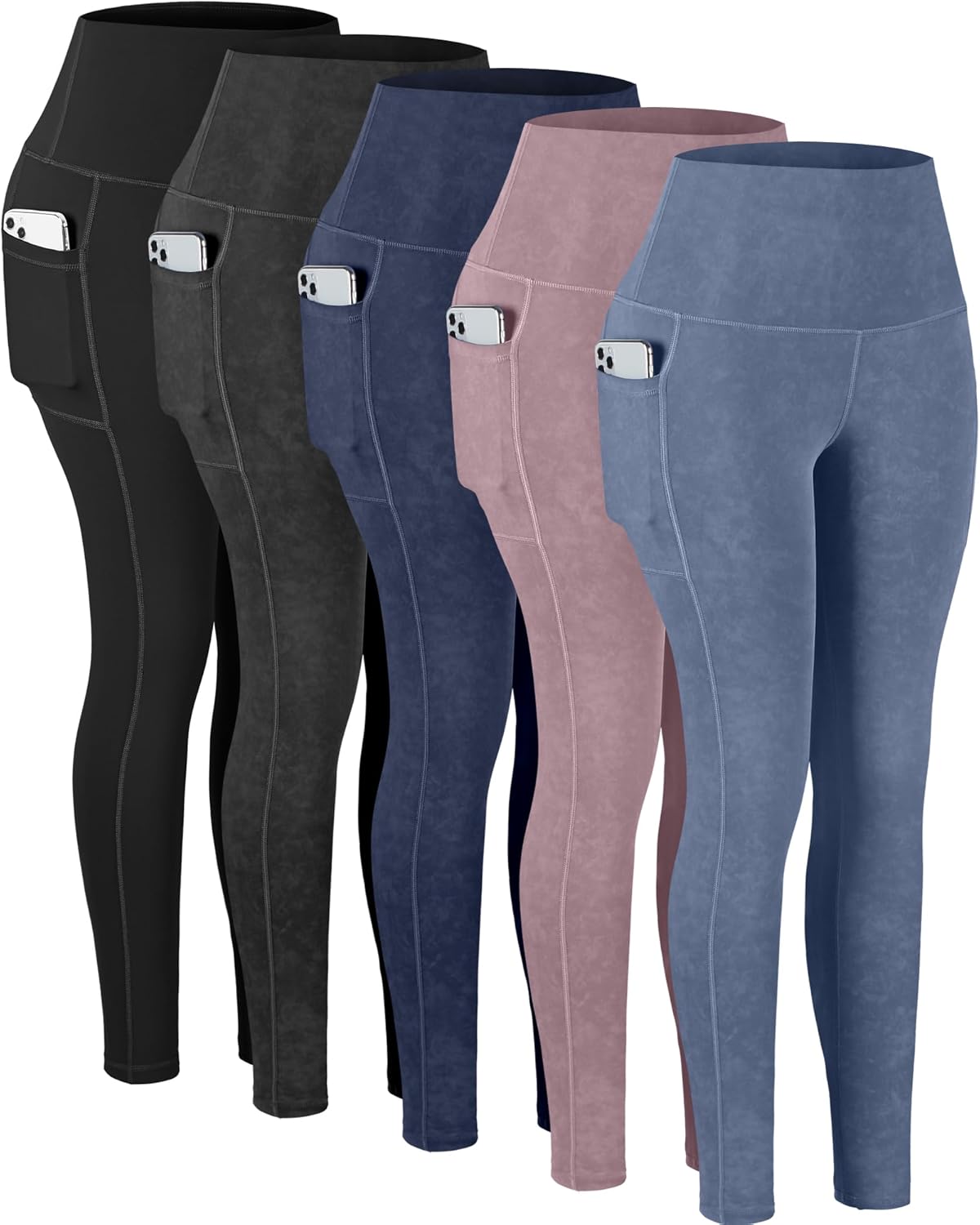 CHRLEISURE High Waisted Leggings with Pockets for Women