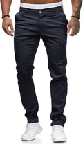 ALLABREVE Men's Chinos Slim Fit Stretch Dress Pants - Comfortable 98%