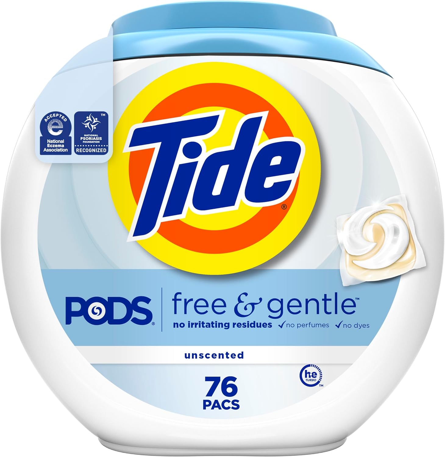 Tide PODS Free & Gentle 76 ct: Gentle on Skin