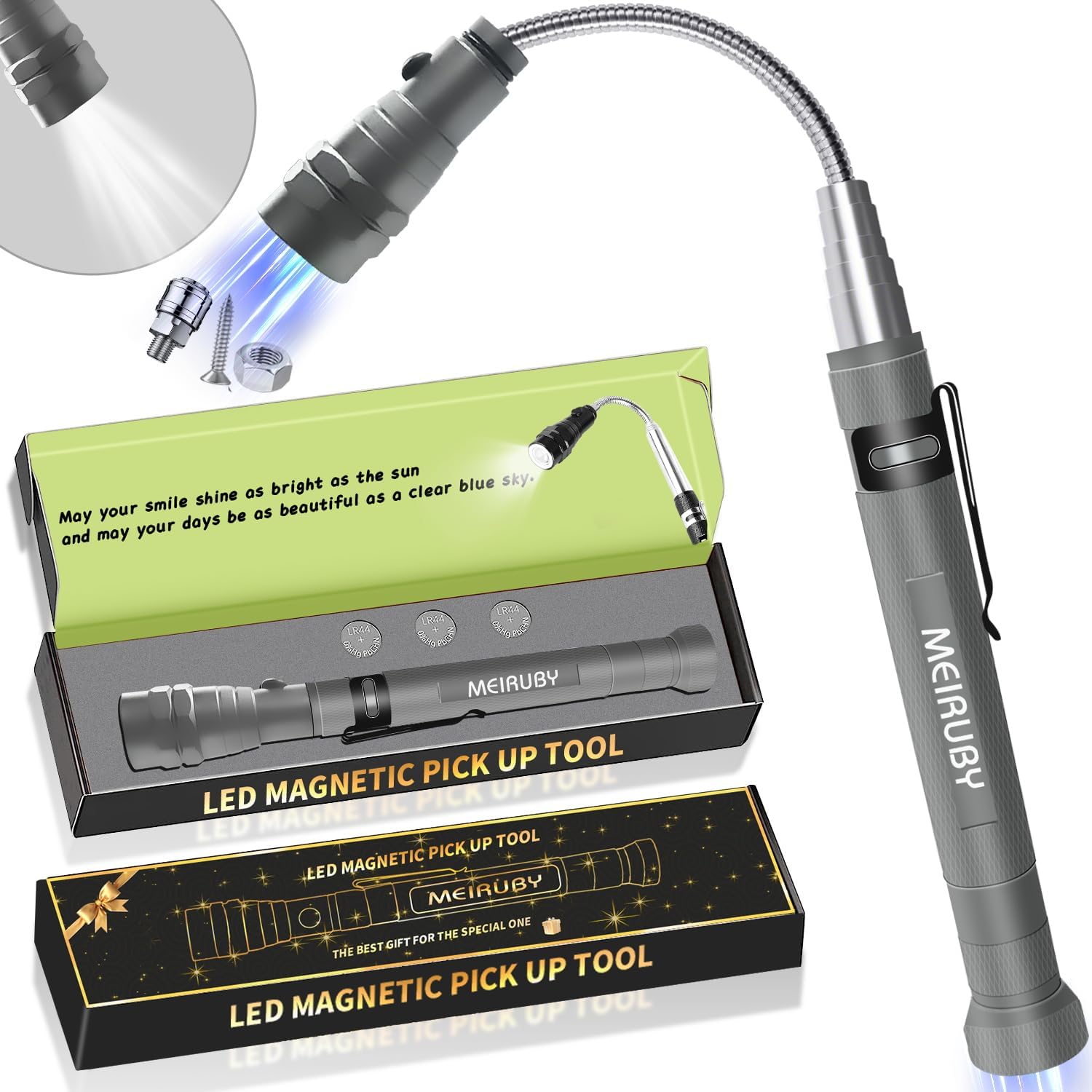 LED Magnetic Pickup Tool - Easy Reach & Find!