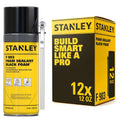 Stanley Black Spray Foam Sealant (12x12oz) - Weatherproof Black Foam