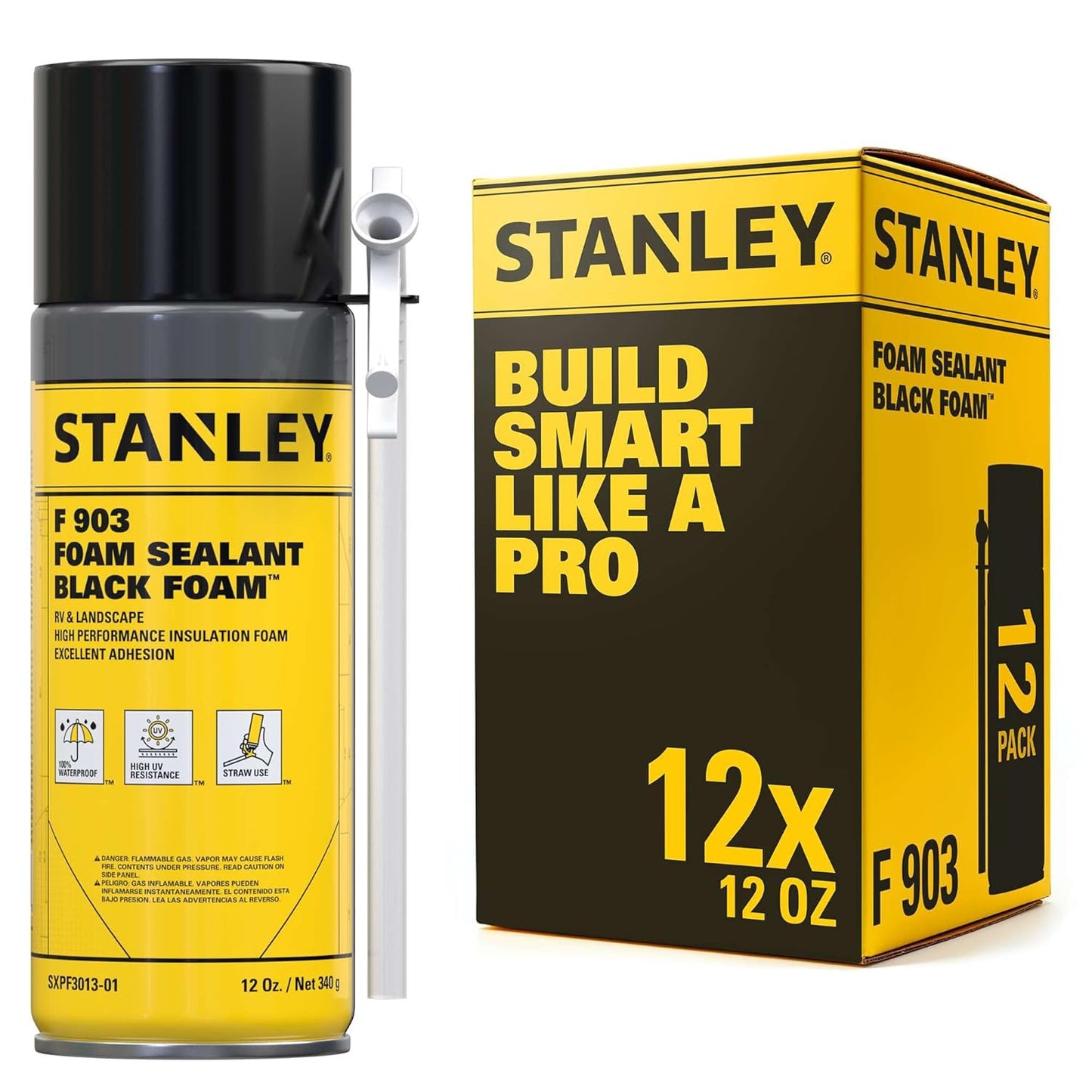 Stanley Black Spray Foam Sealant for RVs and Landscaping Needs