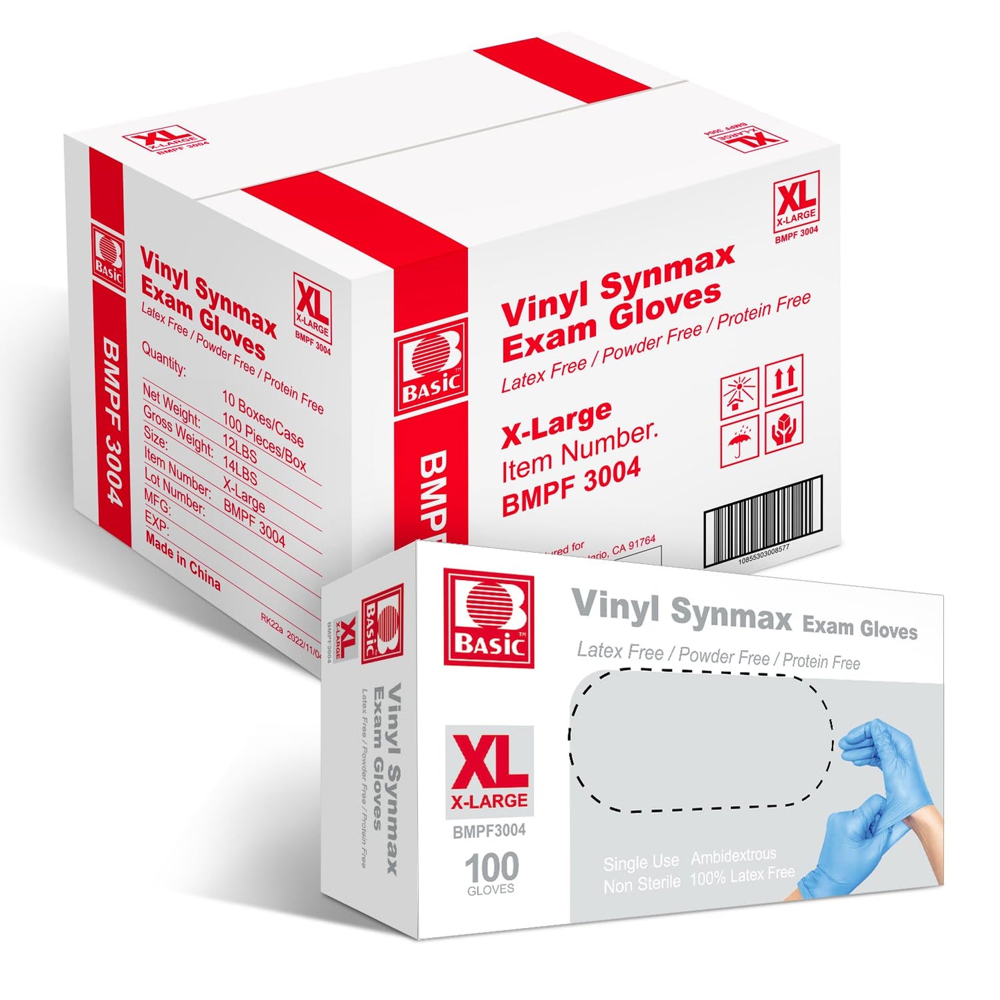 Latex-Free & Powder-Free X-Large Exam Gloves - 1000 Pcs