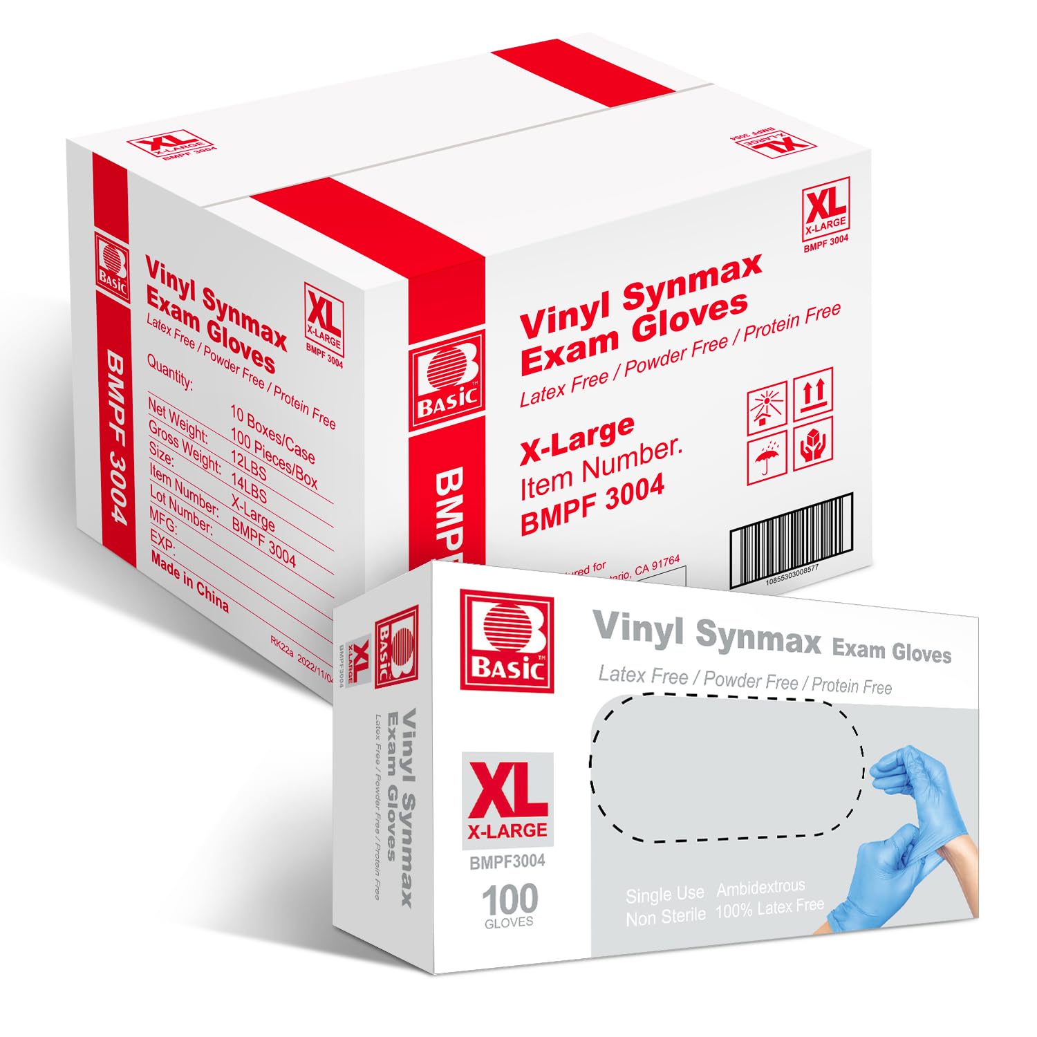 Latex-Free & Powder-Free X-Large Exam Gloves - 1000 Pcs