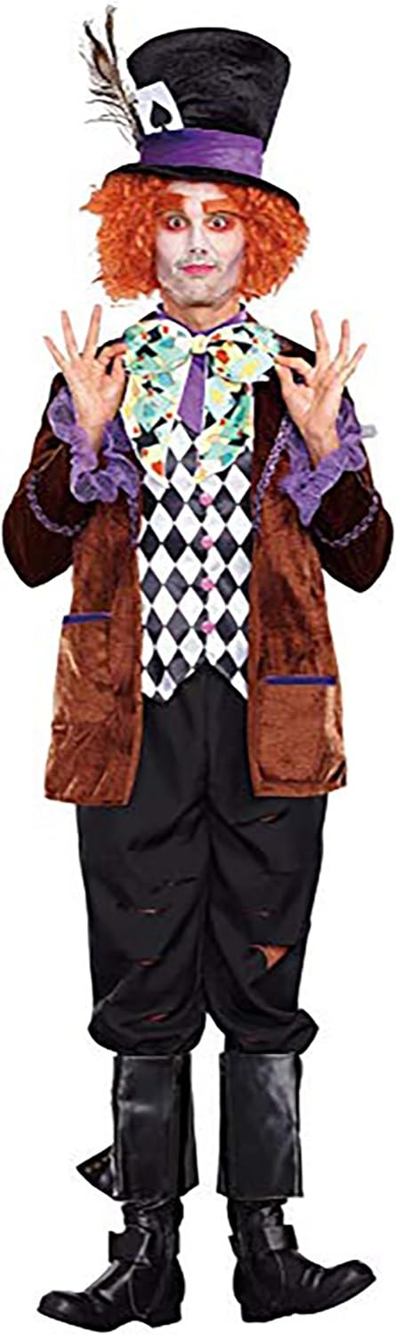 Dreamgirl Men's Hatter Madness Costume for Unique Parties