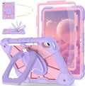 Purple Rose iPad Case for 11th/10th Gen - Rotating Stand & Shockproof