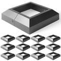 12 pcs 4x4 Aluminum Deck Post Base Cover for Railings - Black