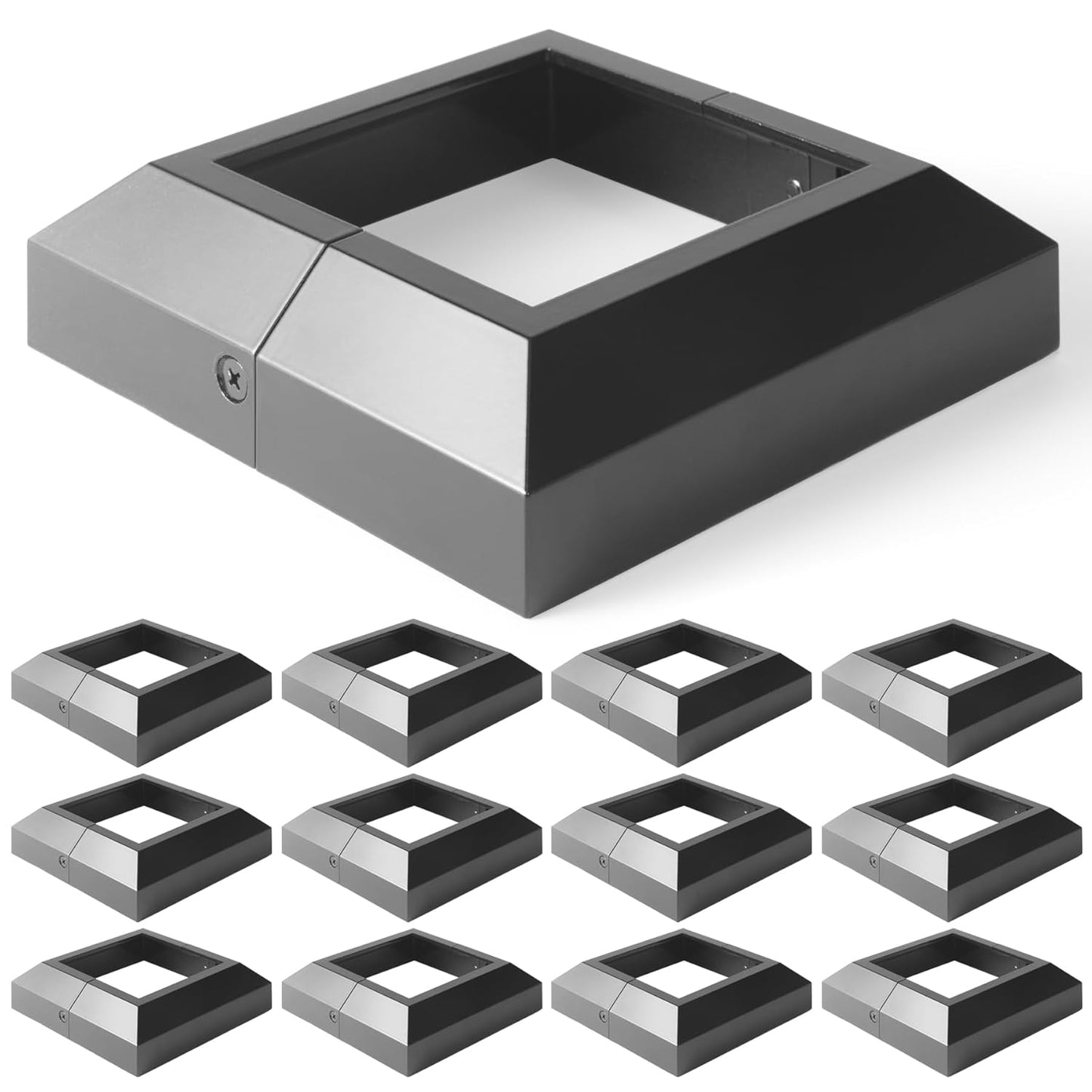 12 Pcs 4x4 Aluminum Deck Post Base Cover for Railings and Patios