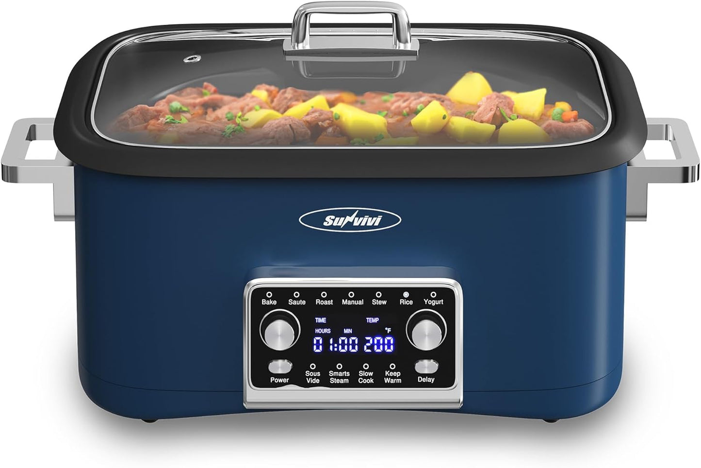 Sunvivi 8 Quart Slow Cooker Roaster Oven for Versatile Cooking