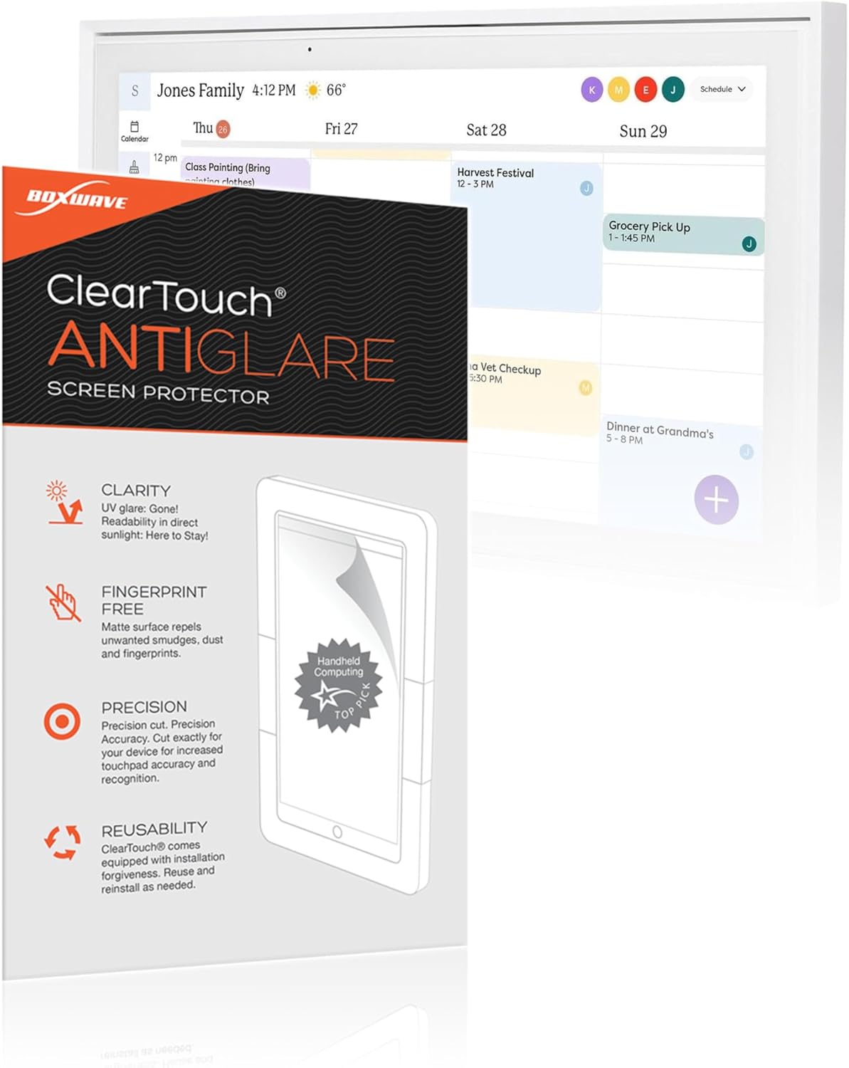 BoxWave Screen Protector for Skylight Calendar 15 inch - Anti-Glare
