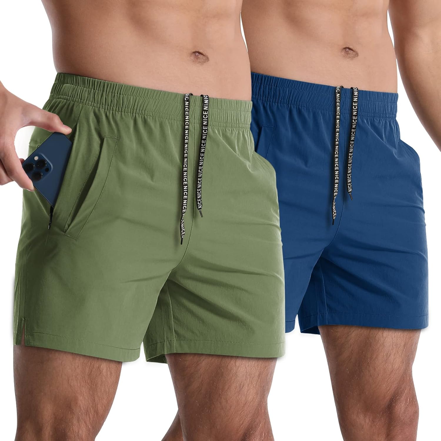 2 Pack Mens Athletic Shorts 5 Inch Quick Dry Lightweight Sports