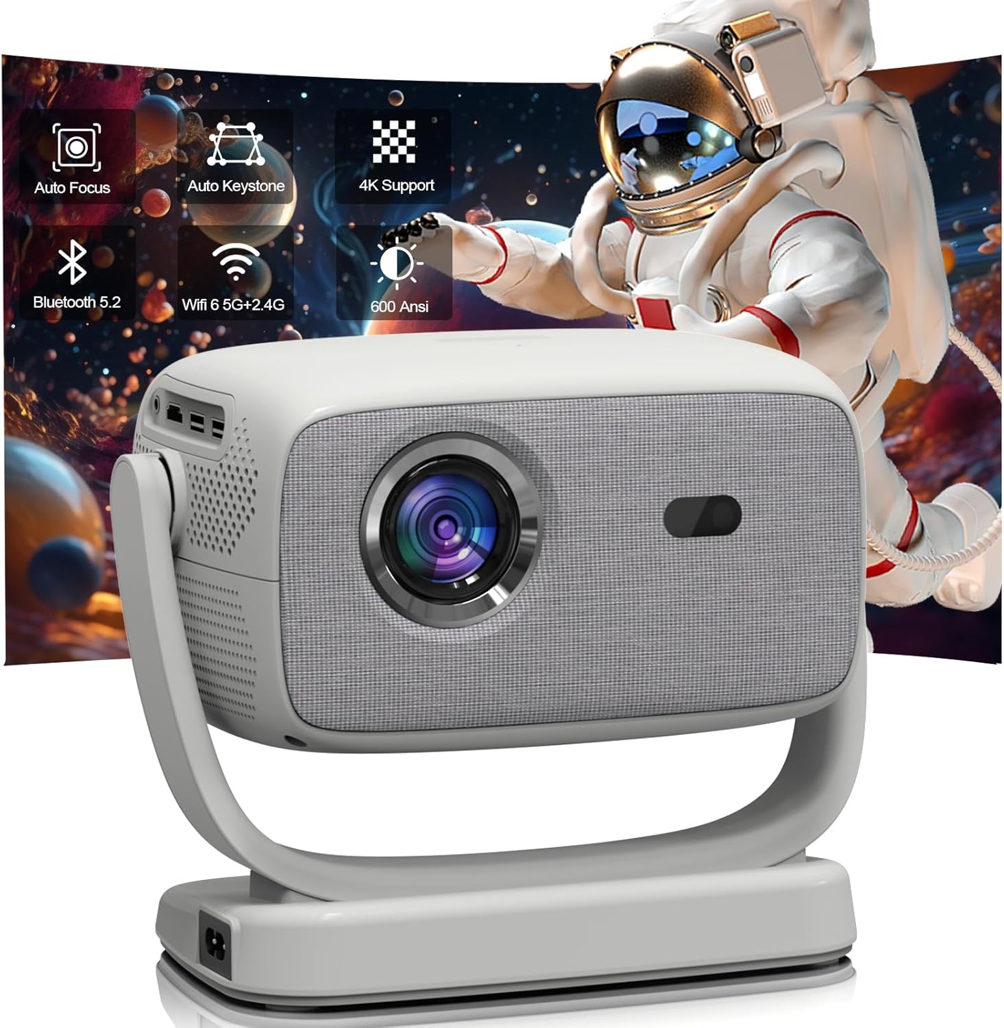 4K Outdoor Movie Projector 600 ANSI, 5G WiFi, Bluetooth - MIGOUFIT