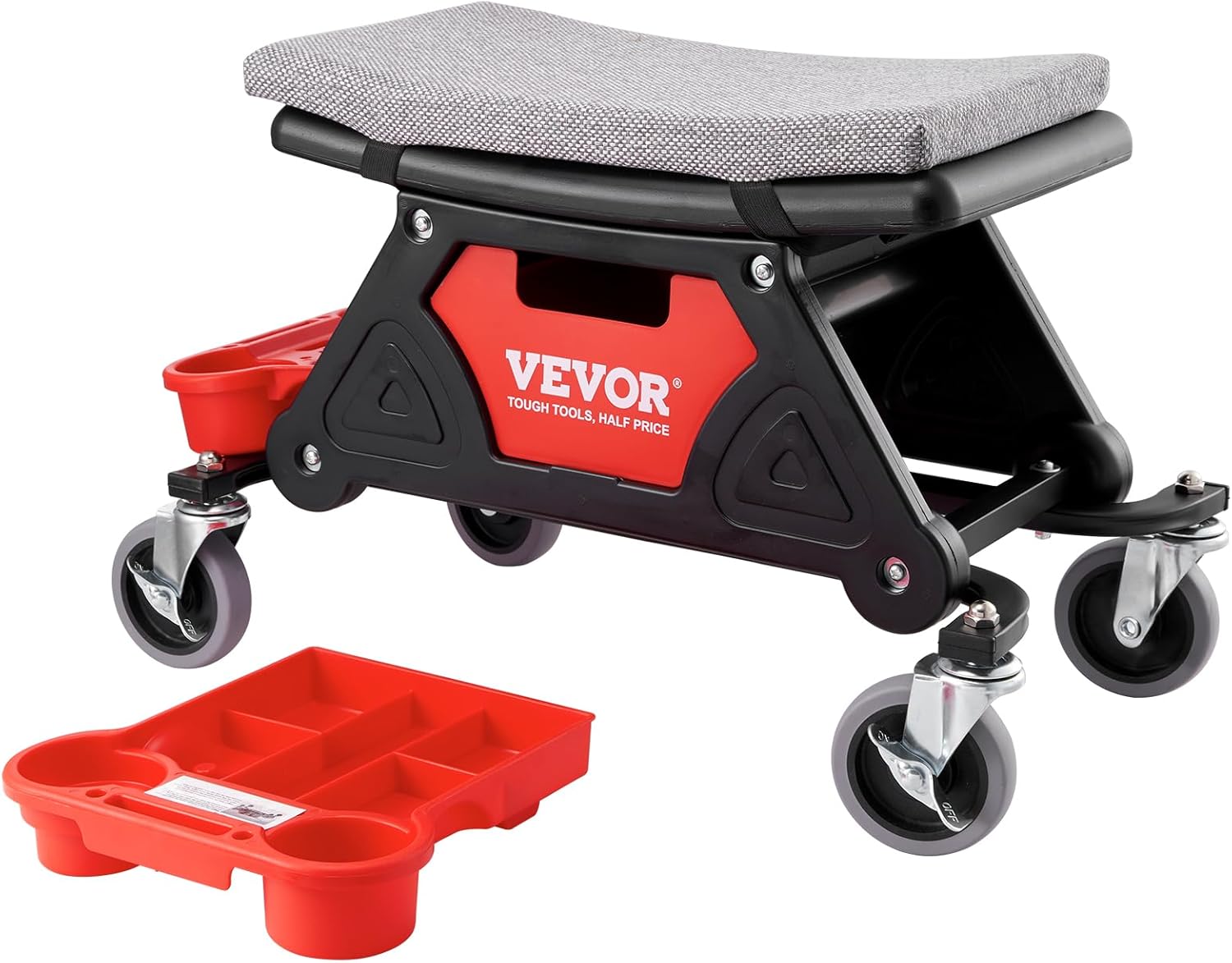 VEVOR Mechanic Stool with Tool Trays for Automotive Repair