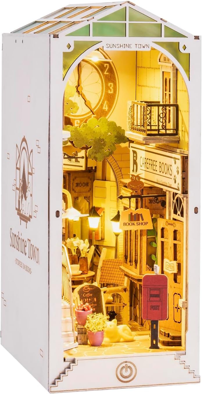 Rowood Book Nook Kits for Adults - Sunshine Town 3D Puzzle Decor