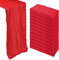 Red Cheesecloth Table Runner 12 Pack 10ft - Sheer Boho Decor