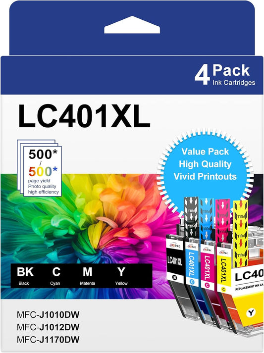 RGiNK High Yield LC401XL Ink 4 Pack
