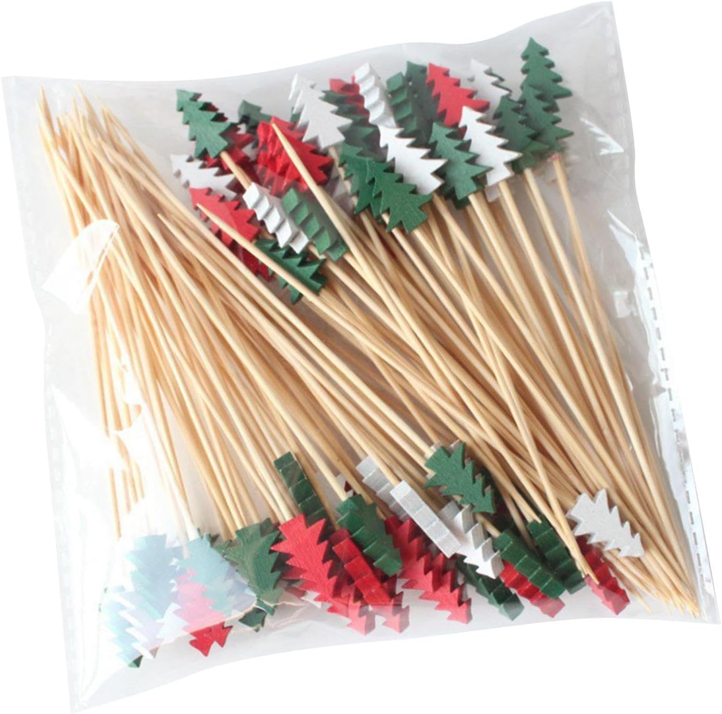 Xmas Tree Food Picks - Festive Skewers for Appetizers, 100pcs