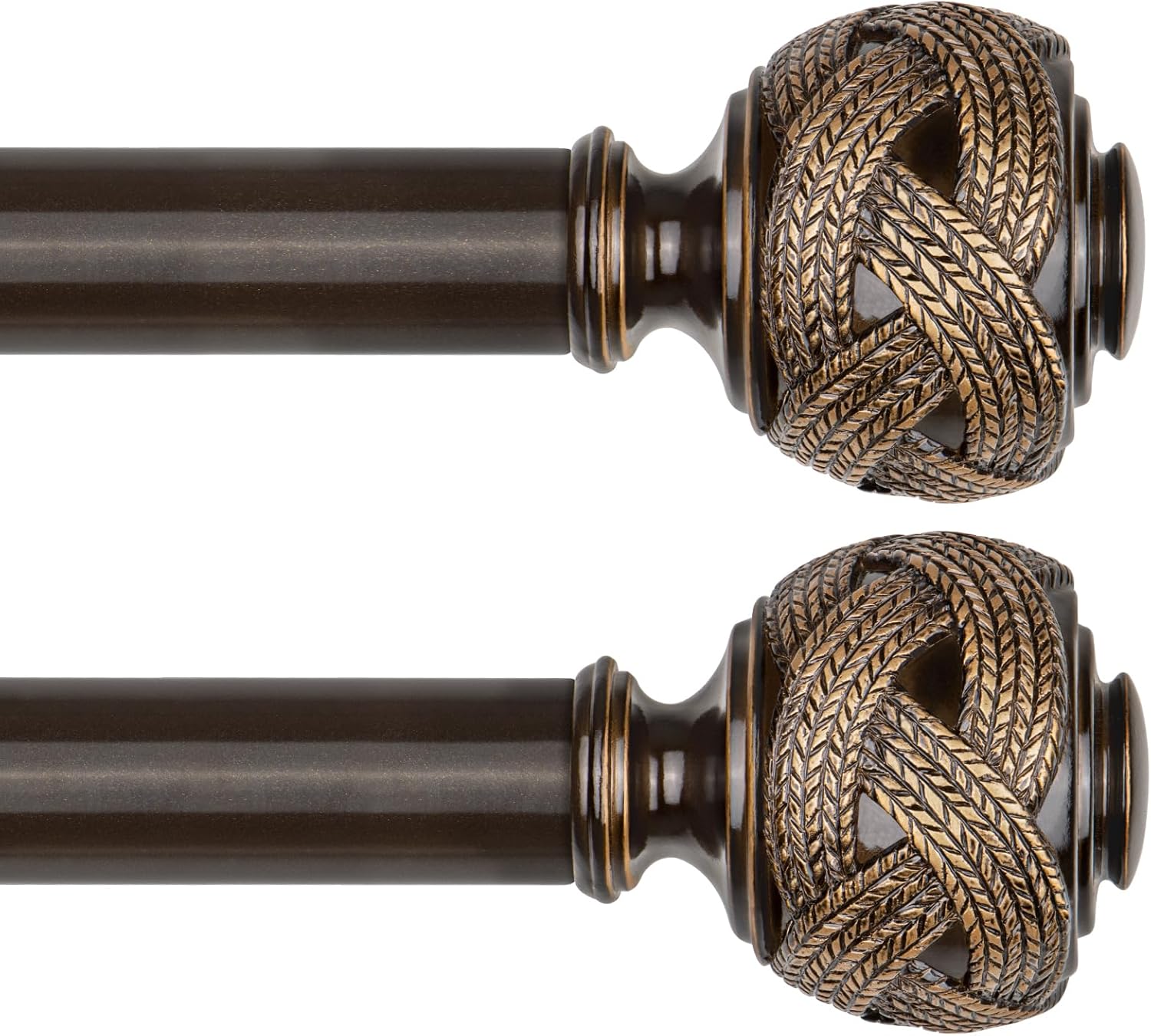 Telescoping Curtain Rods for Windows 48 to 84 Inches - Bronze