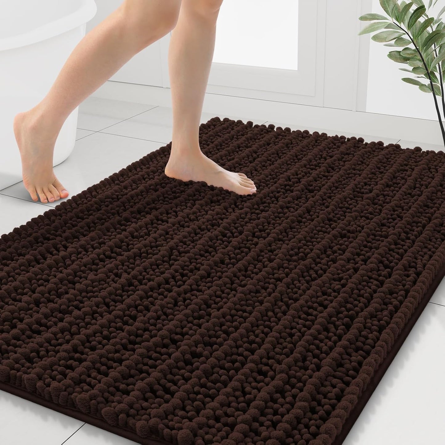 Smiry Bathroom Rugs Mat 40x32, Soft Absorbent Chenille Mats