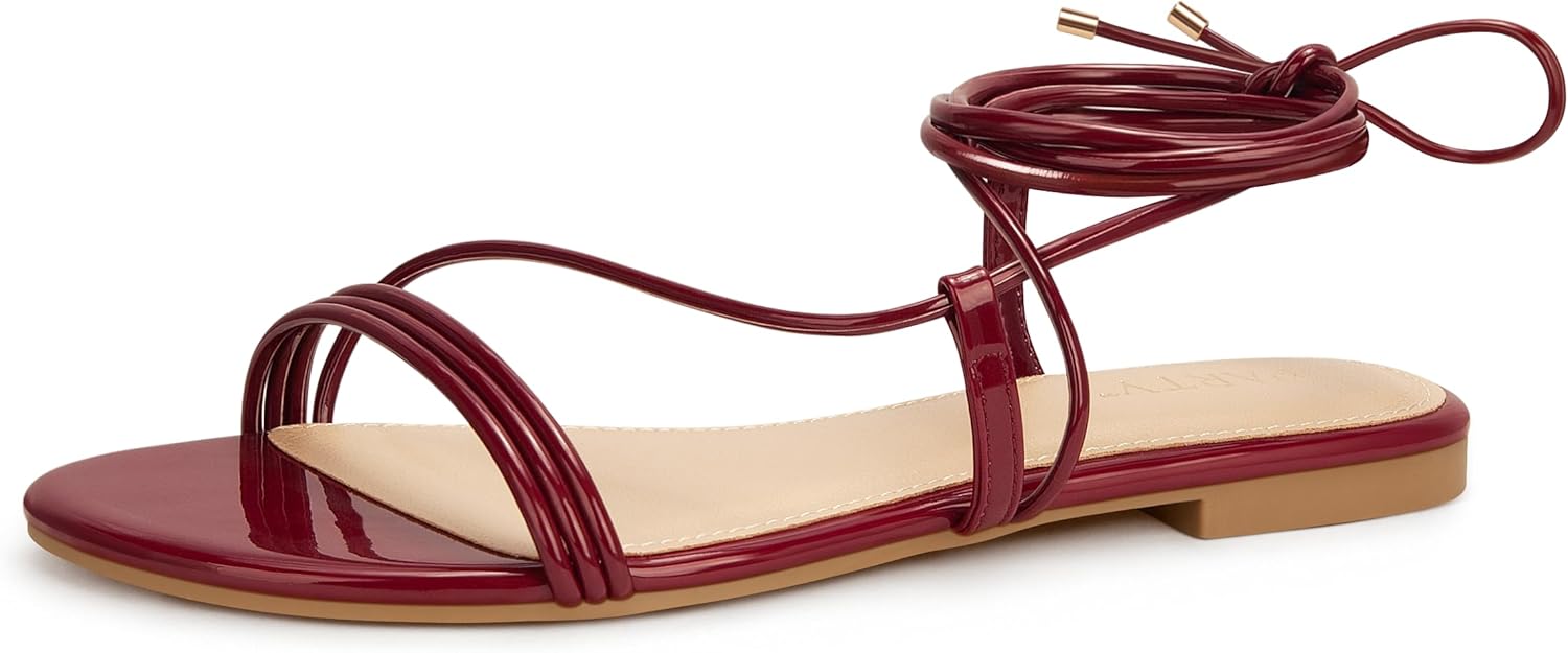 Chic Strappy Sandals for Women - Stylish Lace Up Flats