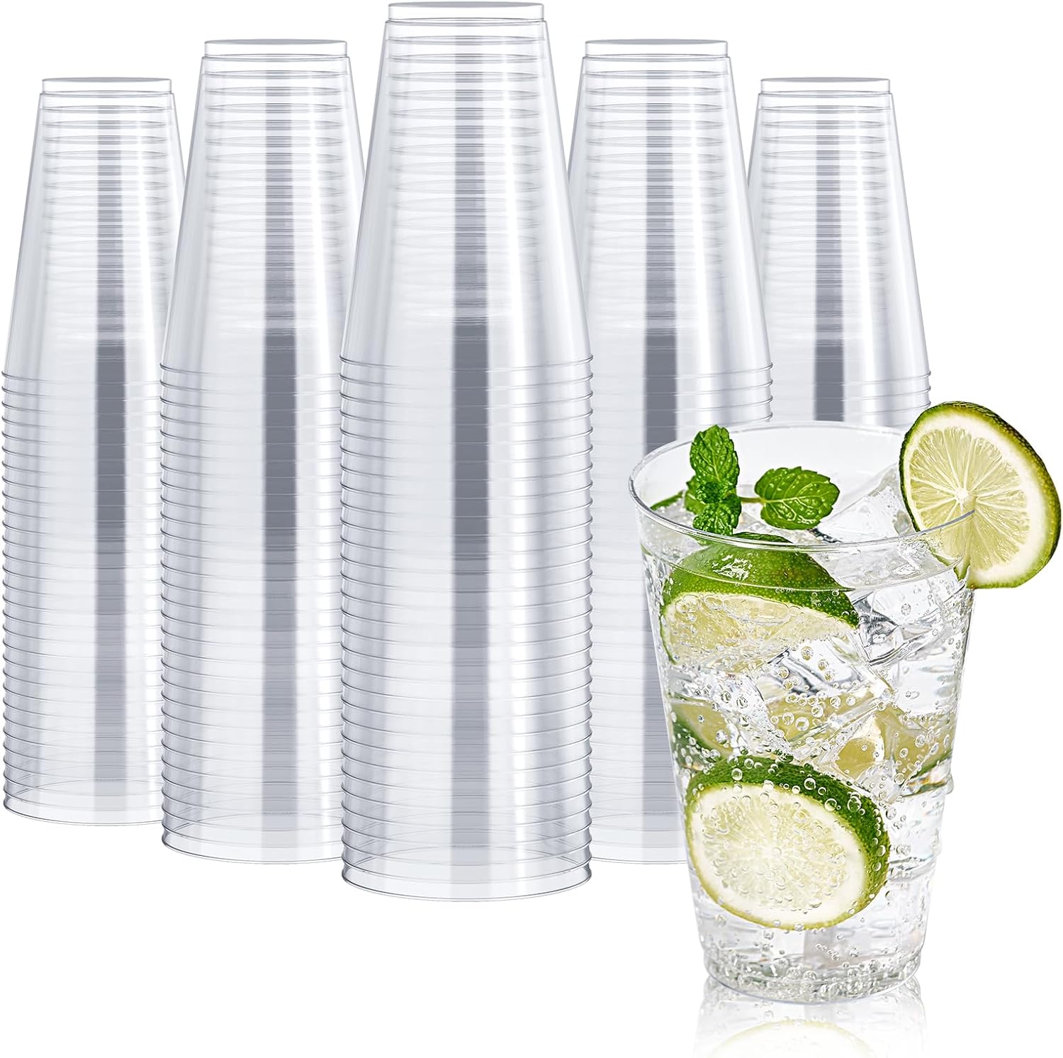 FOCUSLINE 200 Pack 14 oz Clear Plastic Cups for Any Occasion