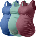 Maternity Tank Tops for Women Ruched Sleeveless Basic Tops