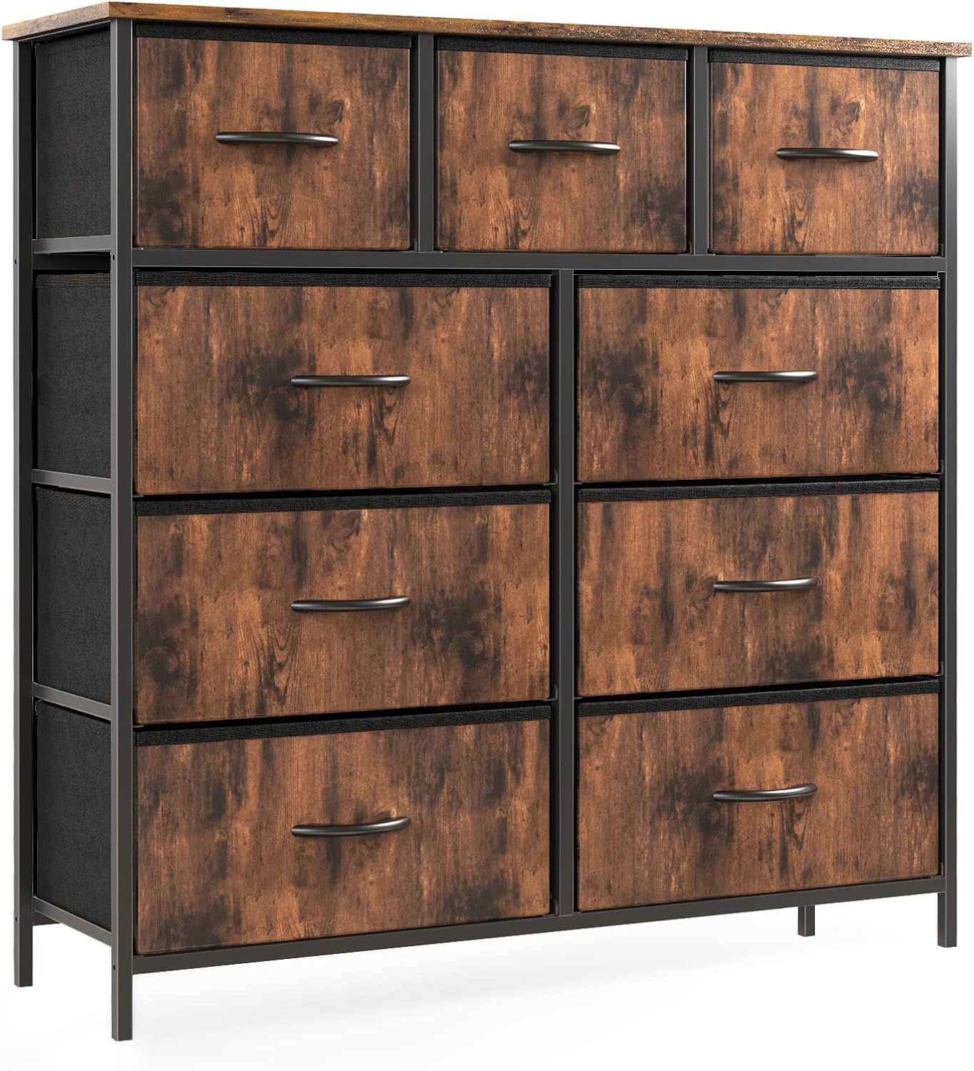 OLIXIS Dresser for Bedroom with 9 Easy Pull Fabric Bins