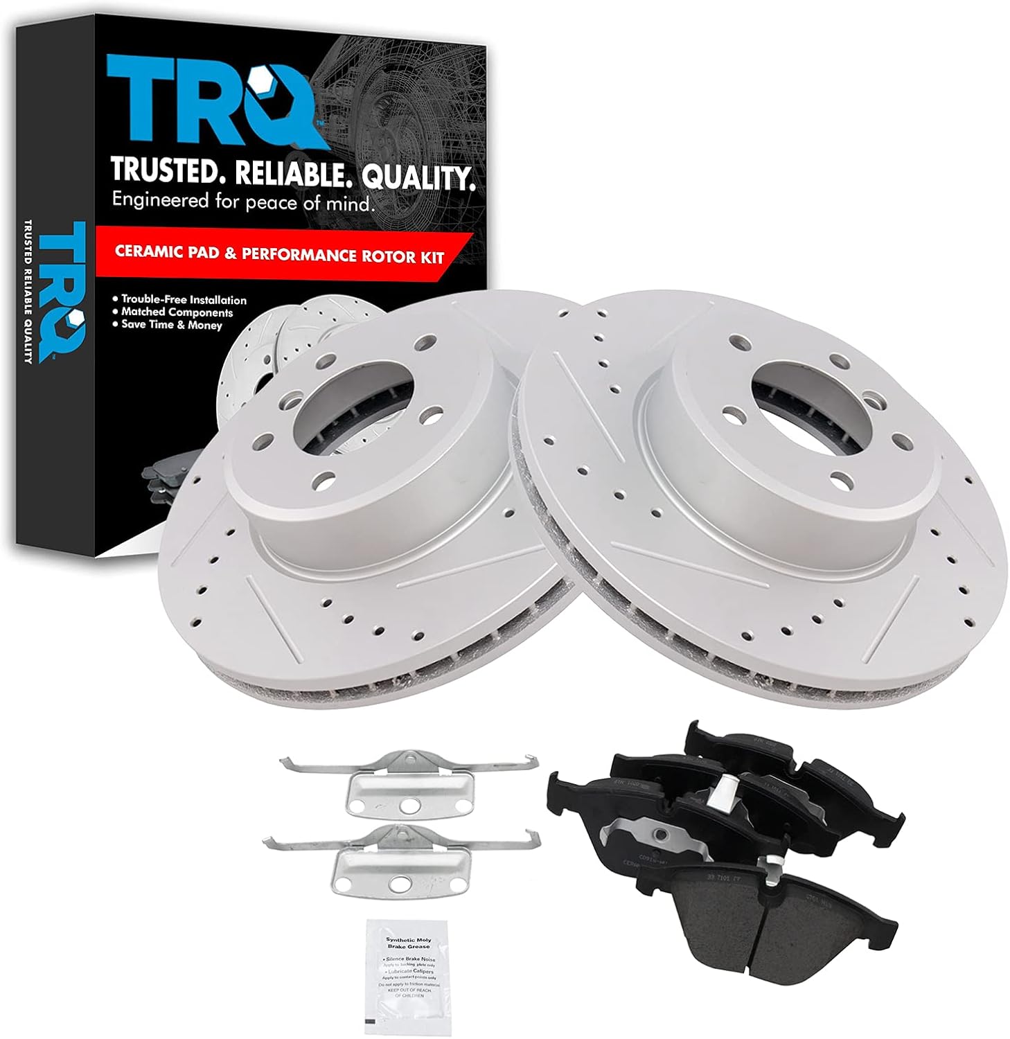 Performance Drilled Slotted Rotor & Posi Ceramic Pad Set for BMW