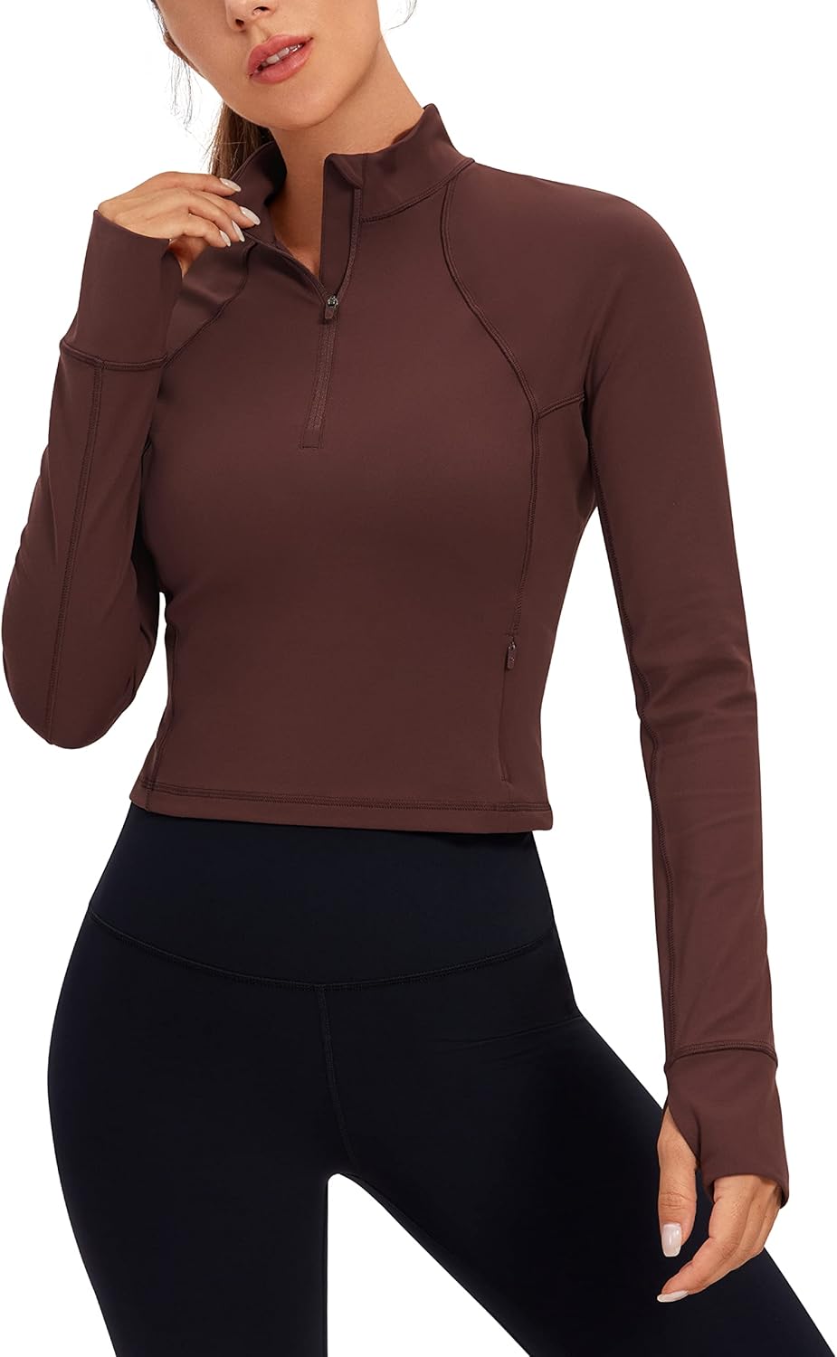 CRZ YOGA Butterluxe Half Zip Long Sleeve Shirts for Women