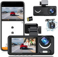 QNY 3 Channel Dash Cam: Full HD 1080P, 170 Wide Angle, G-Sensor