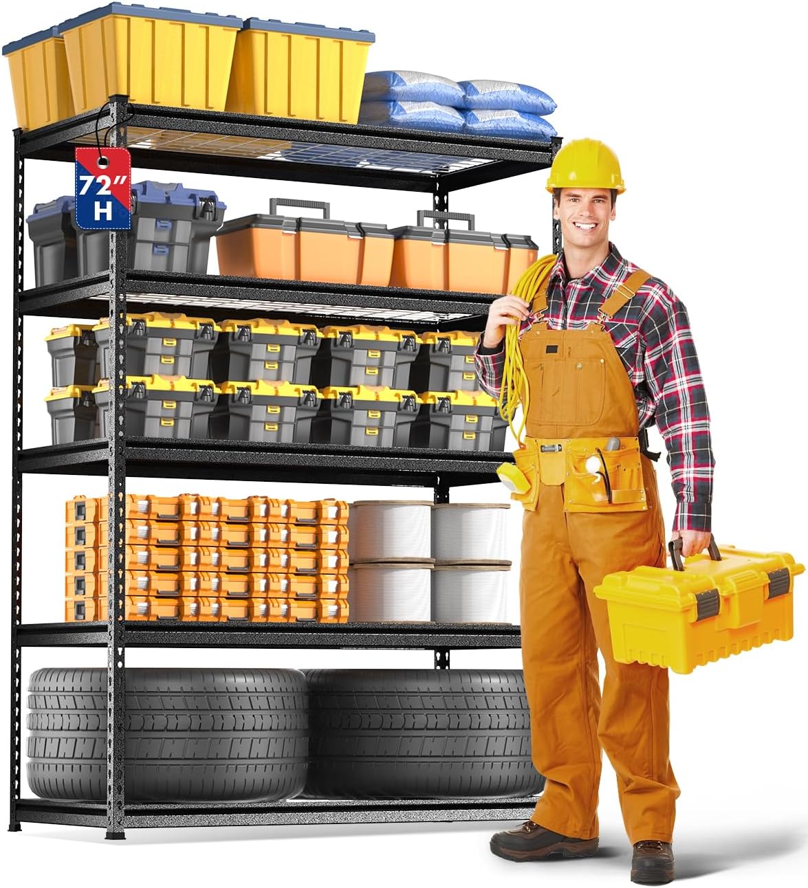 Heavy Duty Metal Storage Rack with Adjustable Shelving Unit