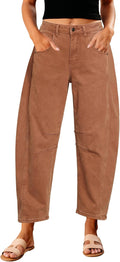 Fashionable High-Waisted Wide-Leg Cropped Jeans for Women