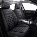 Car Seat Covers Waterproof Leather Universal Fit - Full Set Black